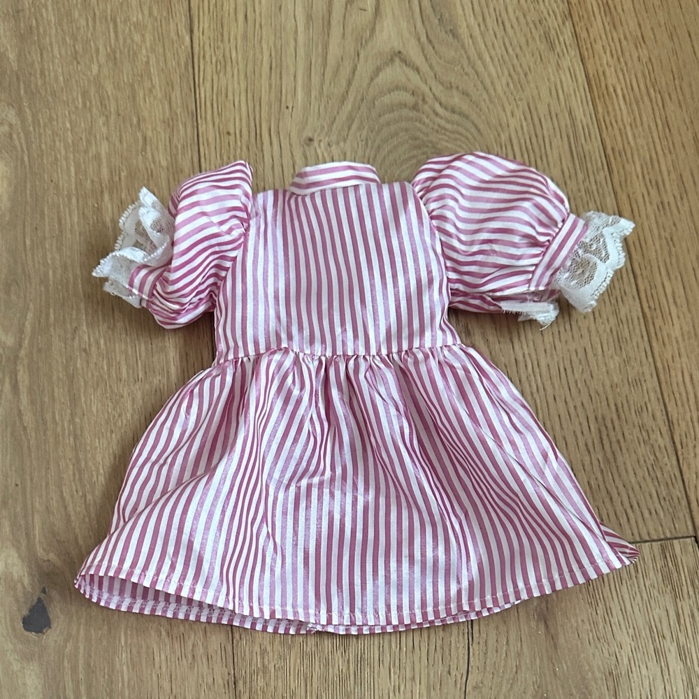 American girl Pink and White Striped Doll Dress Samantha